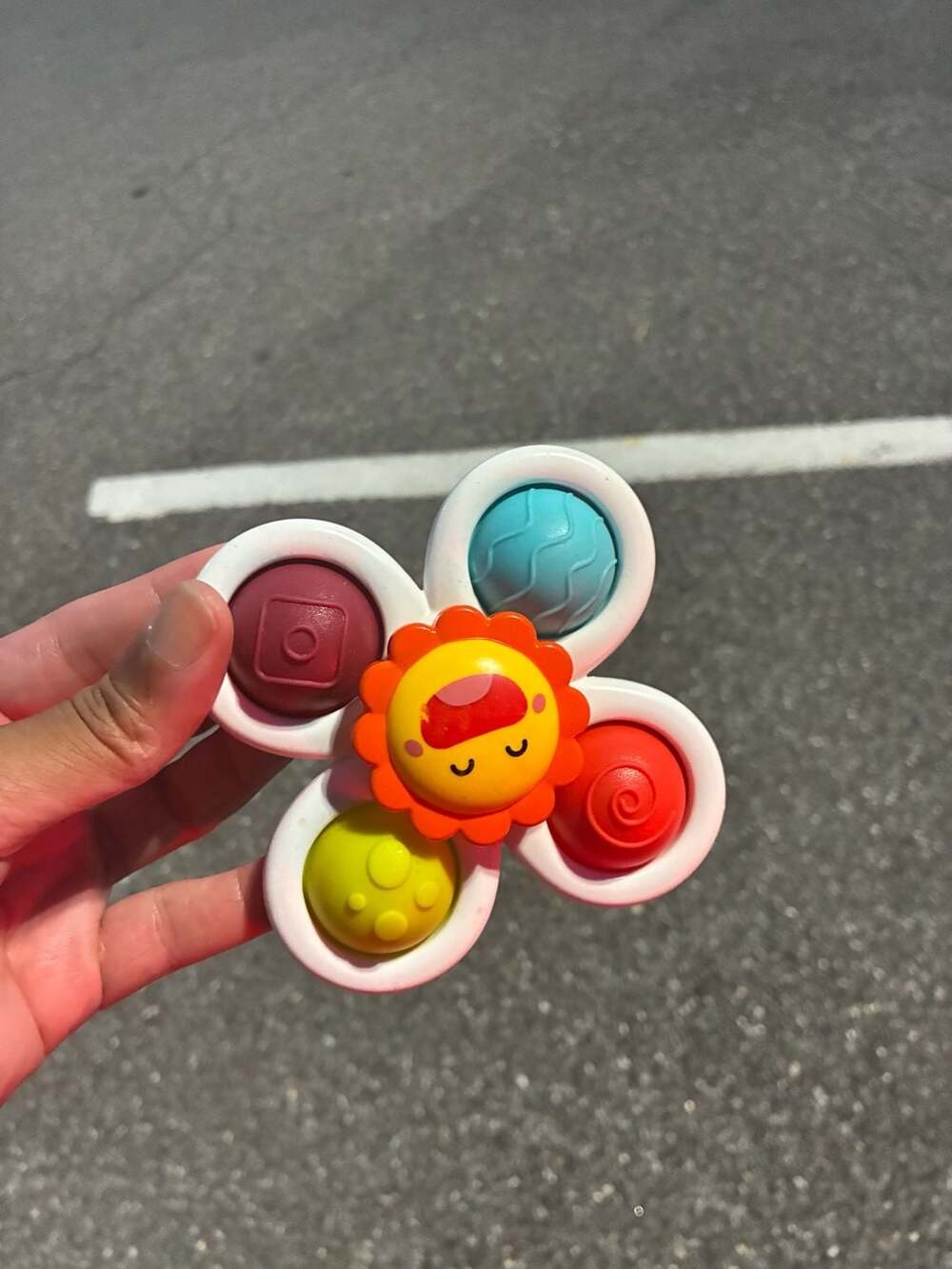 Suction Cup Spinner Toy with Sun and Pop Fidget Petals